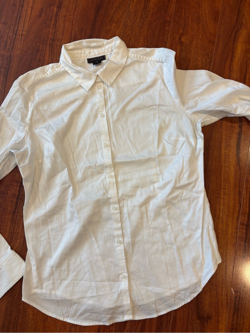 Metaphor Women’s White Button-Down Shirt